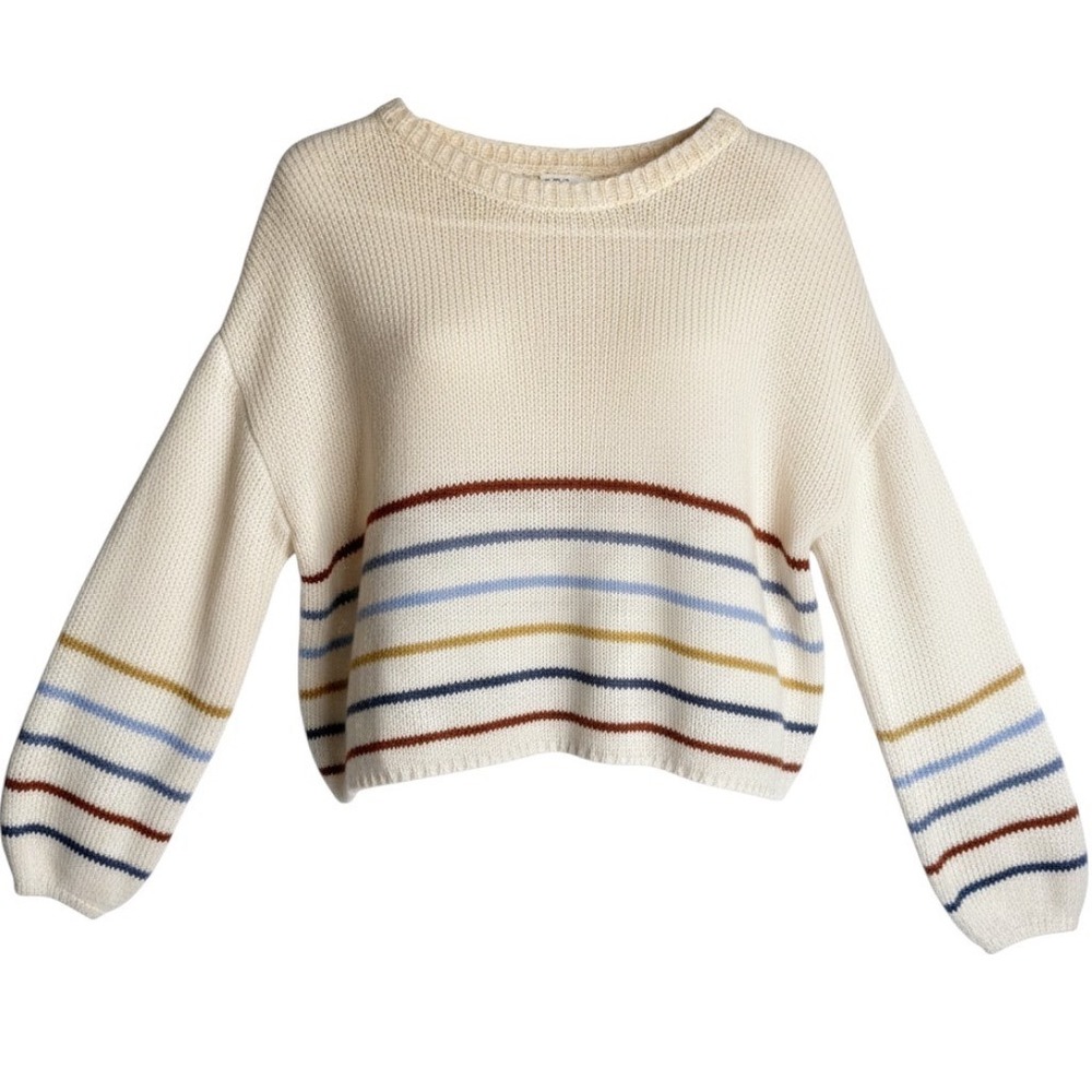 VTG Francescas x Blue Rain Sweater Womes S M Oversize Cropped Balloon Sleeve Y2k